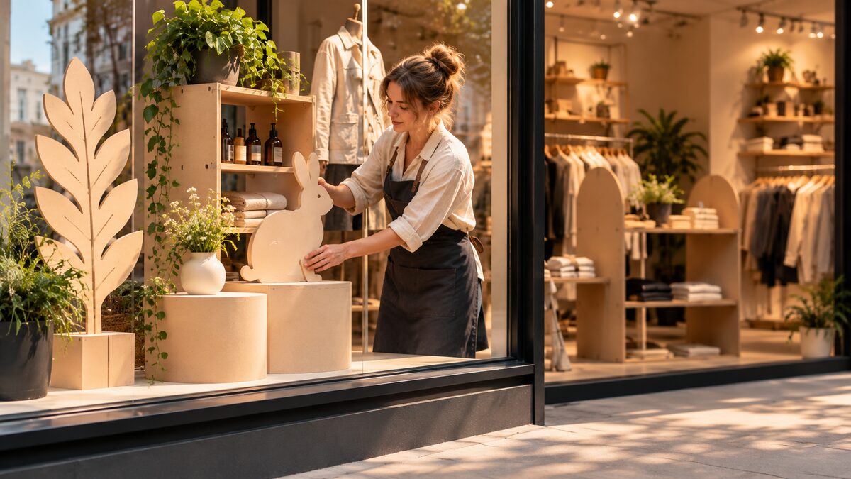 CNC-milled MDF parts for retail interiors