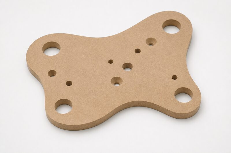 MDF part with holes and countersinks